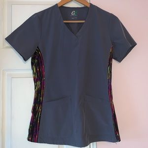 Gt Performance Grey with side detail scrub top S